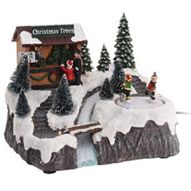 Christmas house with LED Lighting and movement - battery powered