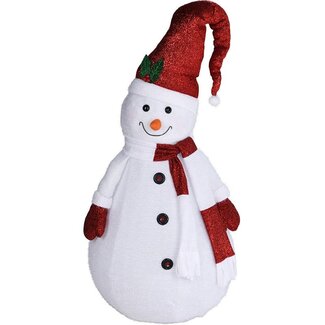 Happy Snowman XXL - 140 cm - with LED lights - with timer