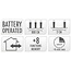 Micro-Cluster-LED-Lichterkette mit Batteriebox - 200 LEDs, 4 m, Weiß, Lichtfunktionen, Speicher und Timer