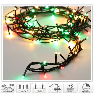 Weihnachtslichterkette - 120 LEDs - 9 m - Traditioneller Dreifarbmix