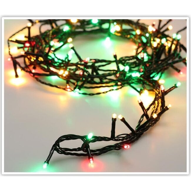 Christmas lights 120 LED - 9m - three tone traditional - Timer - Light functions - Memory - Outside