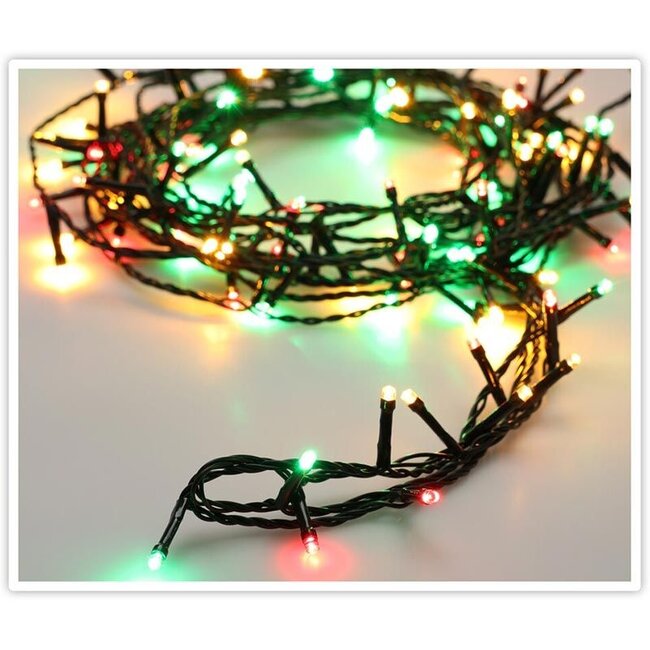 Weihnachts-Lichterkette - 180 LEDs - 13,5 m - Three Tone Traditional - Timer, Lichtfunktionen und Memory-Funktion - Für außen