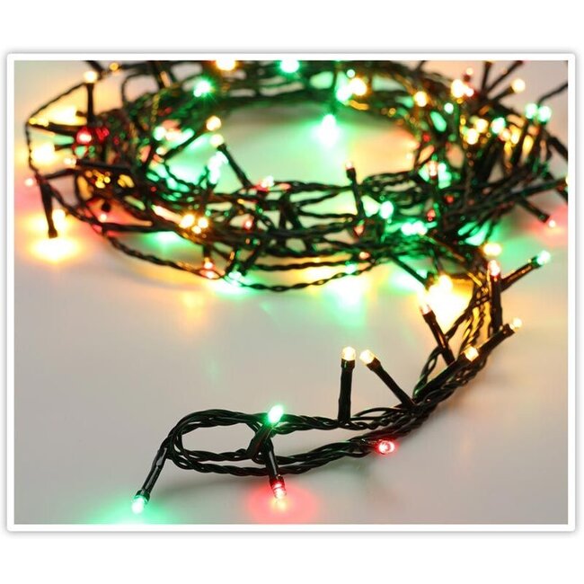 LED-Weihnachtslichterkette für außen - 240 LEDs, 18 m, Three Tone Traditional, Timer, Lichtfunktionen und Speicher