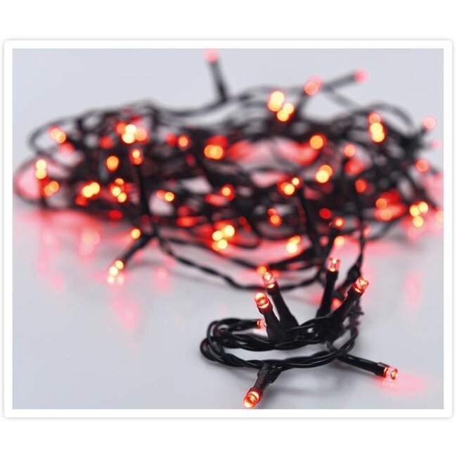 Christmas lights 80 LED - 6m - red - Timer - Light functions - Memory - Outside