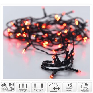 Christmas lights 240 LED - 18m - red - Timer - Light functions - Memory