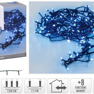 Christmas lights 180 LED - 13.5m - blue - Timer - Light functions
