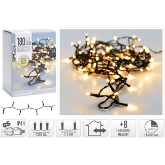 Christmas lights 180 LED - 13.5m - extra warm white - Timer