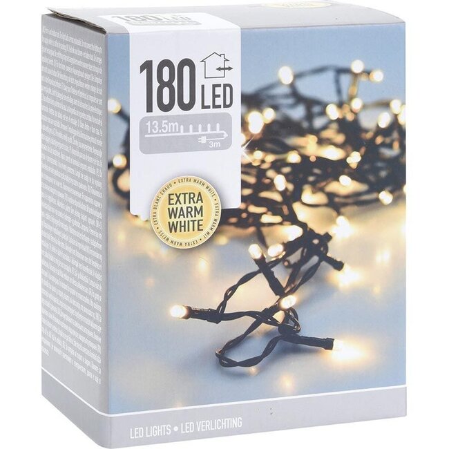 Christmas lights 180 LED - 13.5m - extra warm white - Timer - Light functions - Memory - Outdoor