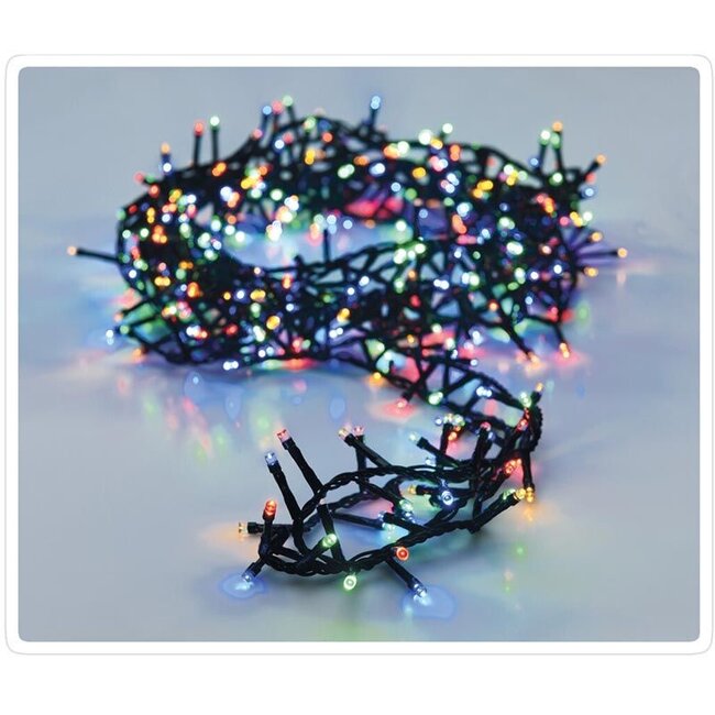 Micro-Cluster-Lichterkette - 800 LEDs - 16 m - Mehrfarbig - Timer, Lichtfunktionen und Speicher - Außen