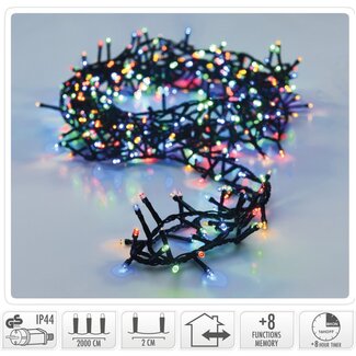 Micro Cluster LED String Lights - 1000 LED - 20m - multicolor - Timer