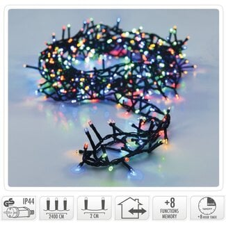 Micro Cluster LED String Lights - 1200 LED - 24m - multicolor - Timer