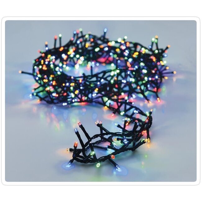 Micro-Cluster-LED-Lichterkette für außen - 1200 LEDs, 24 m, Mehrfarbig, Timer, Lichtfunktionen und Speicher