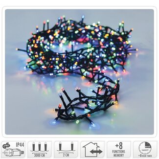 Micro Cluster LED String Lights - 1800 LED - 36m - multicolor - Timer