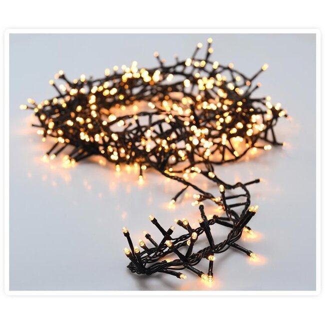 Micro-Cluster-LED-Lichterkette für außen - 560 LEDs, 11 m, Warmweiß, Timer, Lichtfunktionen und Speicher