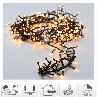Micro Cluster LED String Lights - 1800 LED - 36m - warm white - Timer