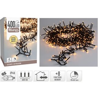Maxi-Cluster-Weihnachtslichterkette - 400 LEDs - 6 m - Extra warmweiß