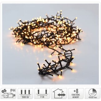 Micro Cluster LED String Lights - 1000 LED - 20m - extra warm white