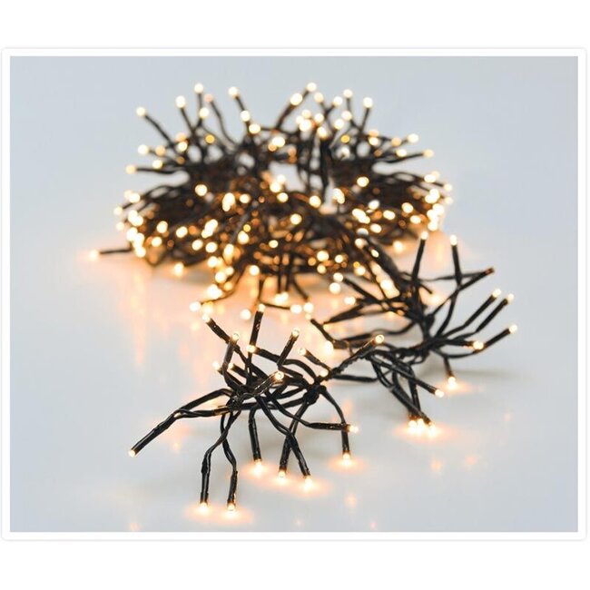 Cluster-Lichterkette - 192 LEDs - 1,4 m - Extrawarmweiß - Batterie - Lichtfunktionen, Speicher und Timer