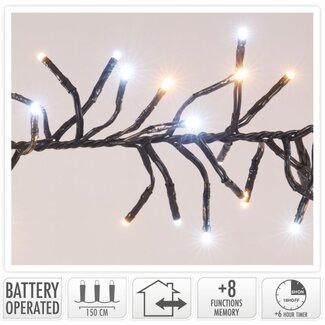 Cluster-Lichterkette - 192 LEDs - 1,4 m - Lieblicher Zweifarbmix