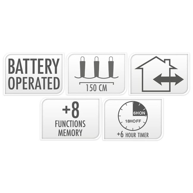 Cluster-Lichterkette - 192 LEDs - 1,4 m - Lieblicher Zweifarbmix - Batterie - Lichtfunktionen, Speicher und Timer