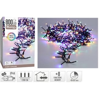 Maxi-Cluster-Weihnachtslichterkette - 800 LEDs - 12 m - Mehrfarbig