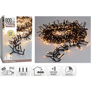 Maxi-Cluster-Weihnachtslichterkette - 800 LEDs - 12 m - Extrawarmweiß