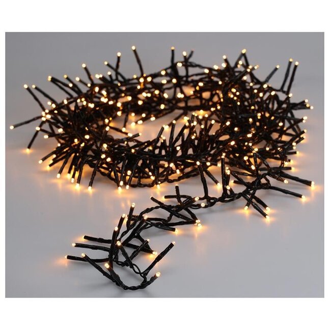 Maxi-Cluster-Weihnachtslichterkette - 800 LEDs - 12 m - Extrawarmweiß - Timer, Lichtfunktionen und Speicher - Außen