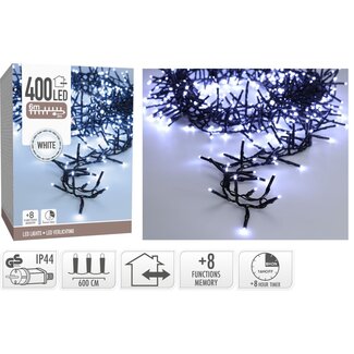 Maxi Cluster Christmas lights - 400 LED - 6m - white - Timer