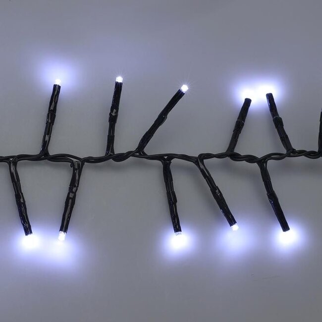 Maxi-Cluster-Weihnachtslichterkette - 400 LEDs - 6 m - Weiß - Timer, Lichtfunktionen und Speicher - Außen