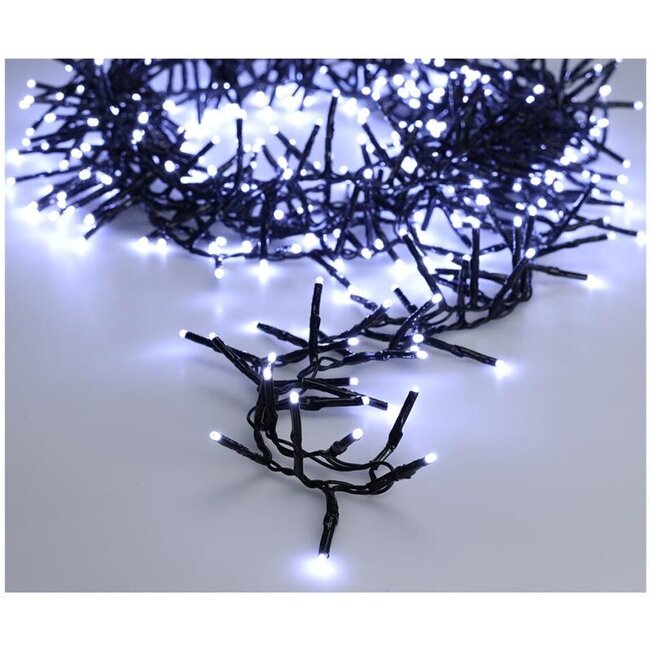 Maxi-Cluster-Weihnachtslichterkette - 400 LEDs - 6 m - Weiß - Timer, Lichtfunktionen und Speicher - Außen