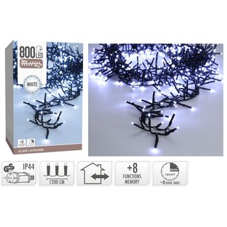 Maxi Cluster Christmas lights - 800 LED - 12m - white - Timer