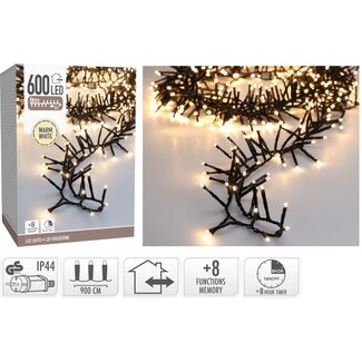 Maxi-Cluster-Weihnachtslichterkette - 600 LEDs - 9 m - Warmweiß