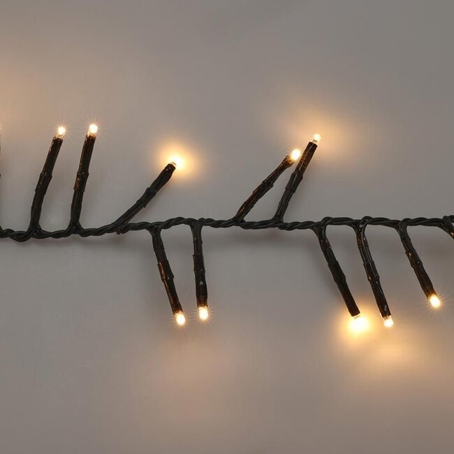 Maxi-Cluster-Weihnachtslichterkette - 800 LEDs - 12 m - Warmweiß - Timer, Lichtfunktionen und Memory-Funktion - Für außen