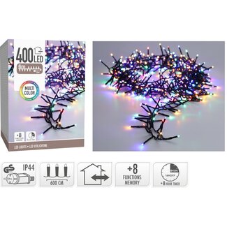 Maxi-Cluster-Weihnachtslichterkette - 400 LEDs - 6 m - Mehrfarbig
