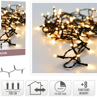 Christmas lights 96 LED - 7m - extra warm white - Battery