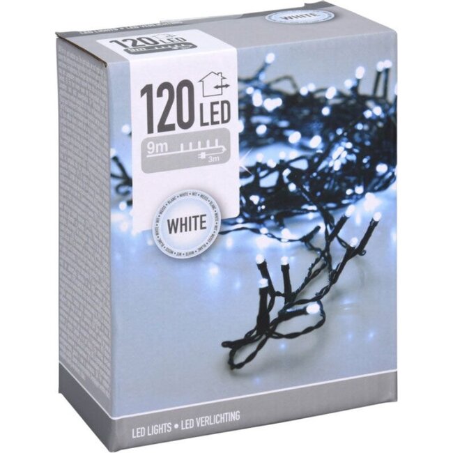 LED-Lichterkette - 120 LEDs, 9 m, Weiß