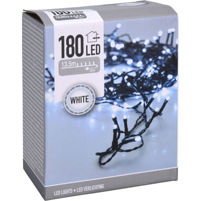 LED-Lichterkette - 180 LEDs - 13,5 m - Weiß