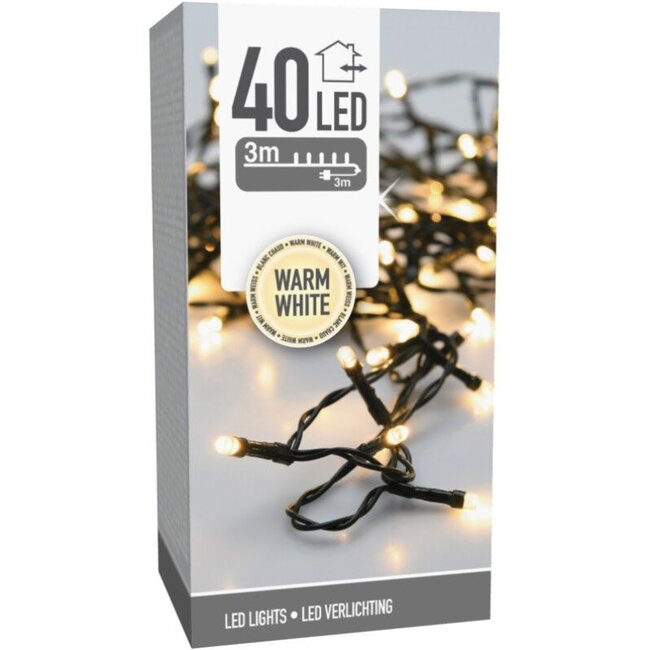 LED lighting - 40 LED - 3 meters - warm white