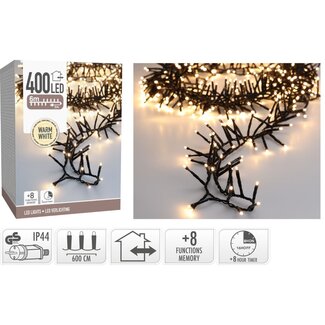 Maxi Cluster Christmas lights - 400 LED - 6m - warm white - Timer