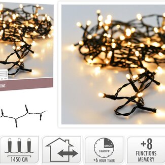 Christmas lights 192 LED - 14.5m - extra warm white - Battery