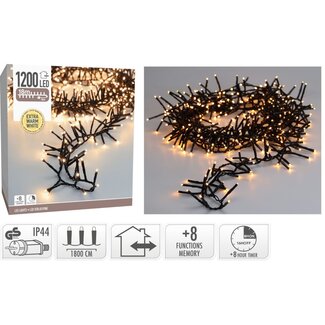 Maxi Cluster Christmas lights - 1200 LED - 18m - extra warm white