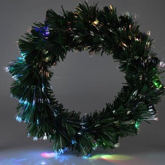 Christmas Wreath with Lights - Fiber Optic - 50 cm - Multicolor