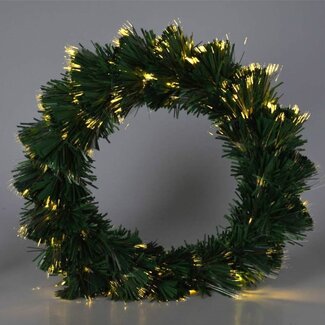 Weihnachtskranz mit Glasfaserbeleuchtung - 50 cm - Warmweiß