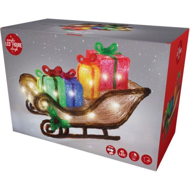 Christmas figure Acrylic - Sleigh with LED - 40 cm