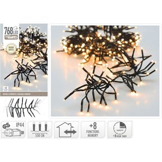 Cluster-Lichterkette - 768 LEDs - 5,5 m - Warmweiß