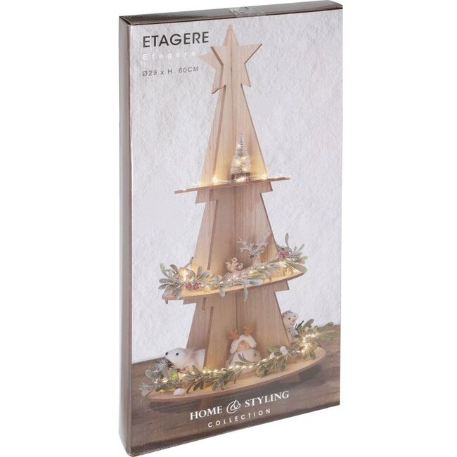 Weihnachtliche Holz-Etagere - 60 cm