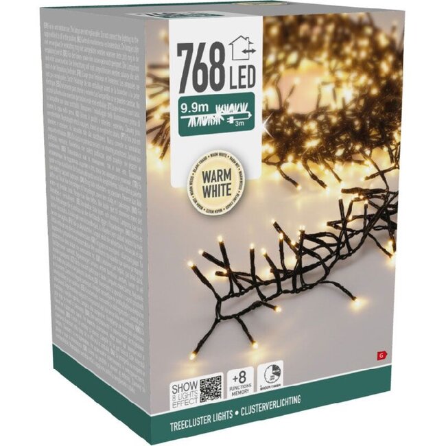 S.I.A. Treecluster Weihnachtsbaum-Lichterkette - 768 LEDs - Warmweiß