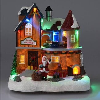 Kersthuis Santa Village - Verlichting en Beweging
