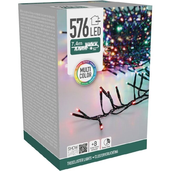 S.I.A. Treecluster-Weihnachtsbaumbeleuchtung - 576 LEDs - Mehrfarbig