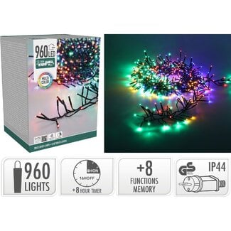 Treecluster LED-Weihnachtsbaumbeleuchtung - 960 LEDs, Mehrfarbig